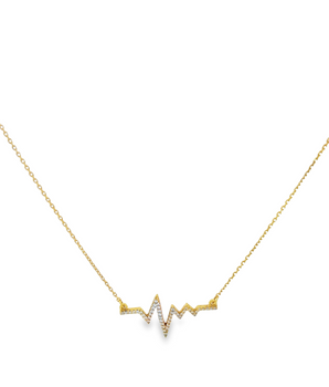 18KT Gold Zircon Golden Pulse Necklace