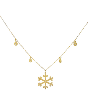 18KT Gold Zircon Snowflake Necklace