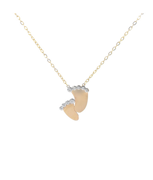 18KT Gold Baby's Footprint Necklace