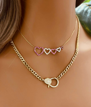 ZS Jewelry 18KT Gold Hearts Necklaces