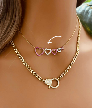 ZS Jewelry 18KT Gold Hearts Necklaces