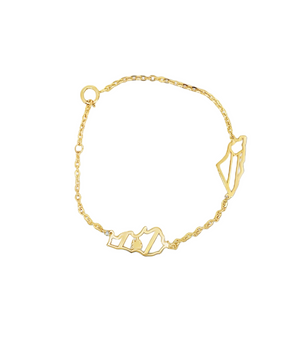 18KT Gold Kids Map Bracelet