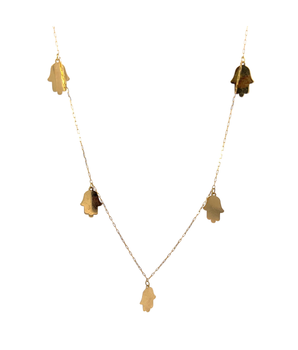 18KT Gold Charming Hamza Necklace