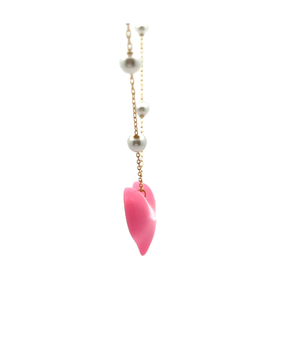 18KT Gold Pink Heart Necklace