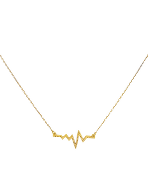 18KT Gold Zircon Golden Pulse Necklace