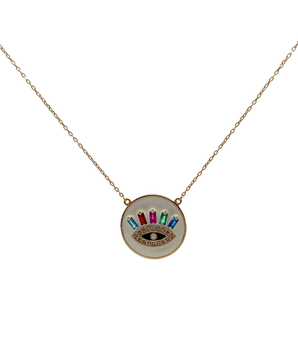 18KT Gold Rainbow Eye Necklace