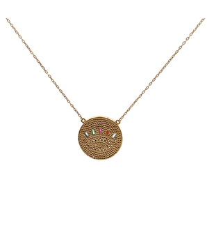 18KT Gold Rainbow Eye Necklace