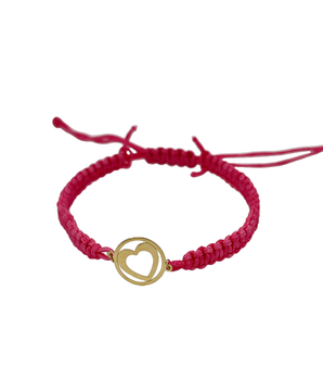 18KT Gold Circle Heart Bracelet