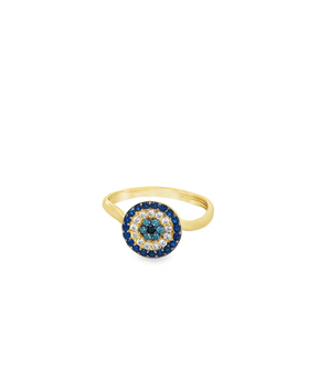 18KT Gold Blue Zircon Ring