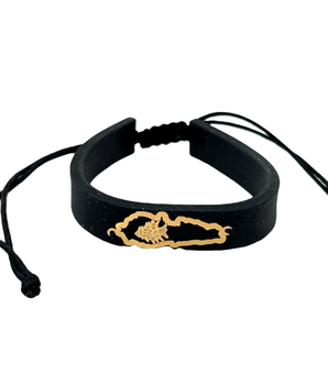 18KT Gold Map SIlicon Bracelet