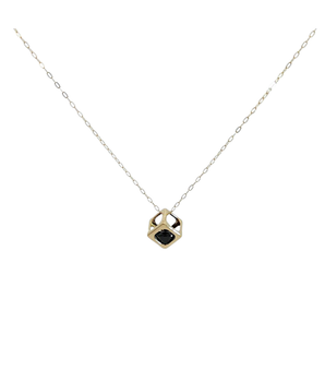 18KT Gold Black Cubic Necklace