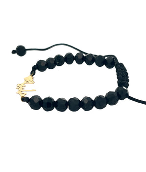 18KT Gold Customizable Onyx Bracelet