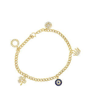 18KT Gold Elegant Charms Bracelet