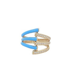 Blue & Gold Intertwined 18KT Gold Ring