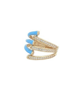 Blue & Gold Intertwined 18KT Gold Ring