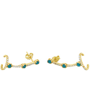 18KT Gold Stud Earrings with Zircon