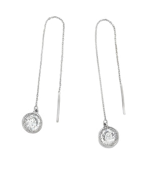 18KT Gold Dangling Zircon Earrings