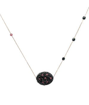 18KT Gold Black Zircon Necklace