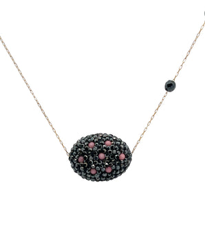 18KT Gold Black Zircon Necklace