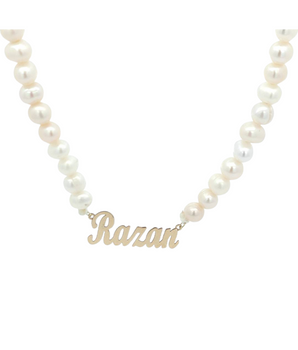 18KT Gold Customizable Pearl Necklace