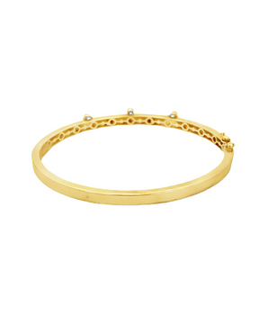 Timeless 18KT Gold Bangle with Pear Shape Diamonds
