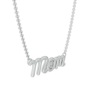 Sparkling 'Mom' Diamond Necklace