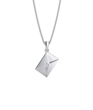 Diamond Envelope Pendant Necklace