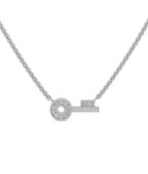 0.12CT Diamond-Embellished Key Necklace