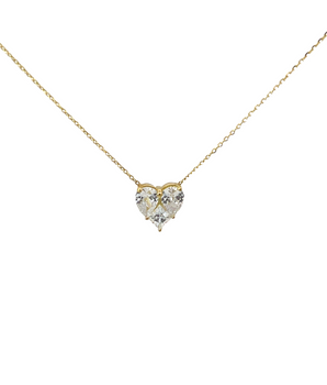 18KT Gold Heart Shaped Zircon Necklace