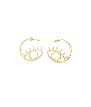 18KT Gold Eye-shaped Gold Earrings