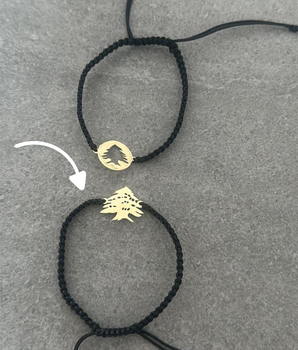 18KT Gold Black Thread Bracelet