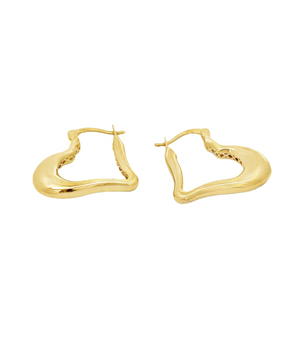 18KT Gold Heart Earrings