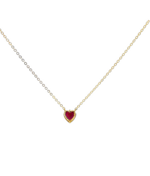 18KT Gold Heart Shaped Stone Necklace