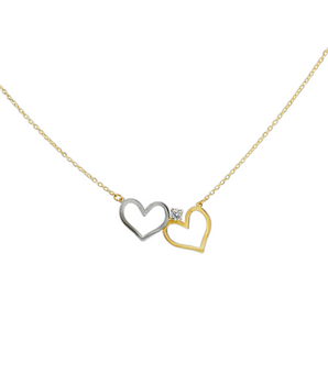 18KT Gold Twin Hearts Necklace
