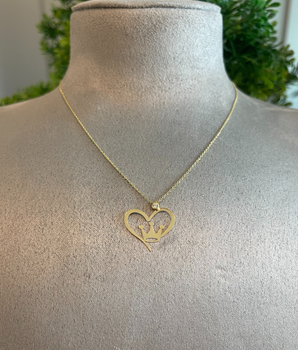 18KT Gold King of Heart with Zircon Necklace