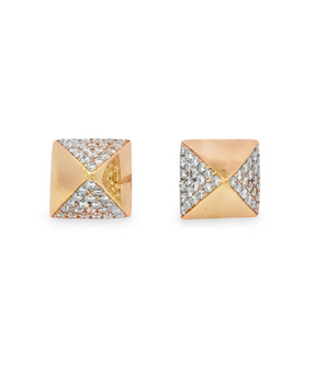 0.53CT Geometric Diamond Earrings in 18KT Gold