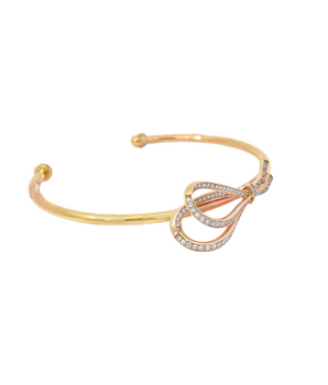 0.59CT Diamond Studded Bow Bracelet in 18KT Gold