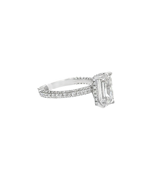 Classic Micropavé Engagement Ring Setting with Natural Diamonds