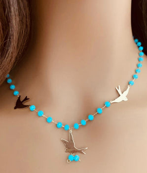 18KT Gold Fairouz Bird Necklace | Ladies Gold Necklace | ZS Jewelry