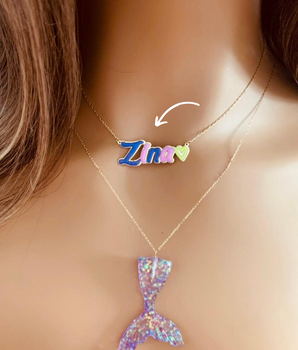 18KT Gold Mermaid Enamel Necklaces