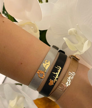 Set of 3 18KT Gold Customizable and Adjustable Bracelets | Ladies Gold Bracelet | ZS Jewelry