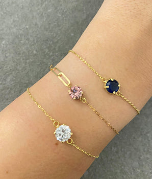 Set of 3 18KT Gold Semi Precious Stone Bracelets | Ladies Gold Bracelet | ZS Jewelry